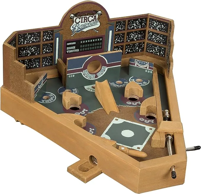  Juego De Habilidad De Mesa De Pinball De Beisbol: Retro Clasico De Madera En...