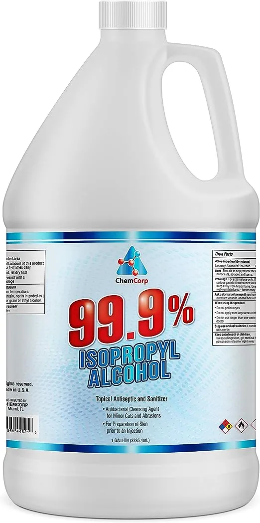 Isopropyl Alcohol 99% (IPA) - USP-NF Medical And Best Grade Concentrated Rubbing Alcohol - Made In USA - 128 Fl Oz/Gallon FREE SPRAYER