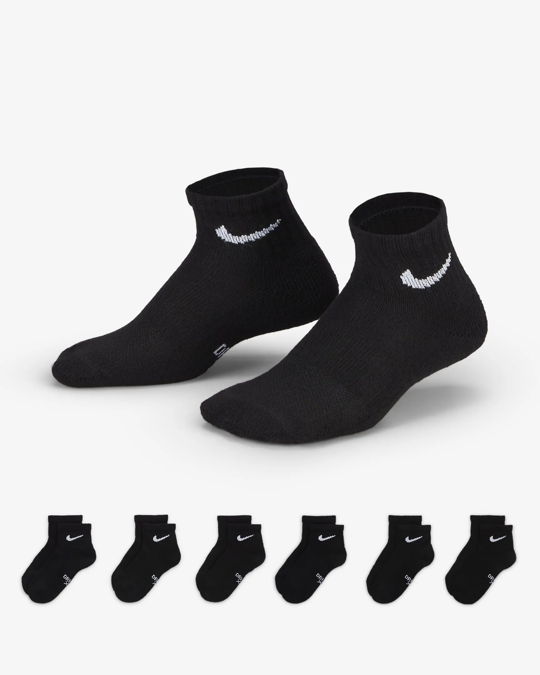 Nike Dri-FIT Little Kids' Ankle Socks (6 Pairs)