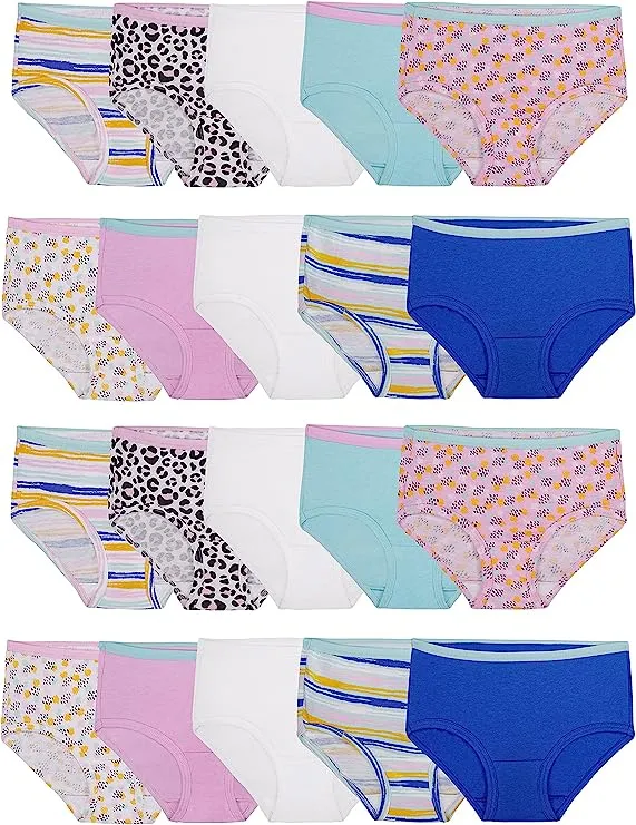 Fruit of the Loom Girls' Eversoft Cotton Brief Underwear 20-Pack