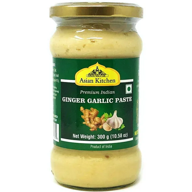 Asian Kitchen Ginger Garlic Cooking Paste 10.5oz (300g) Glass Jar ~ Vegan | Gluten Free | NON-GMO | No Colors | Indian Origin