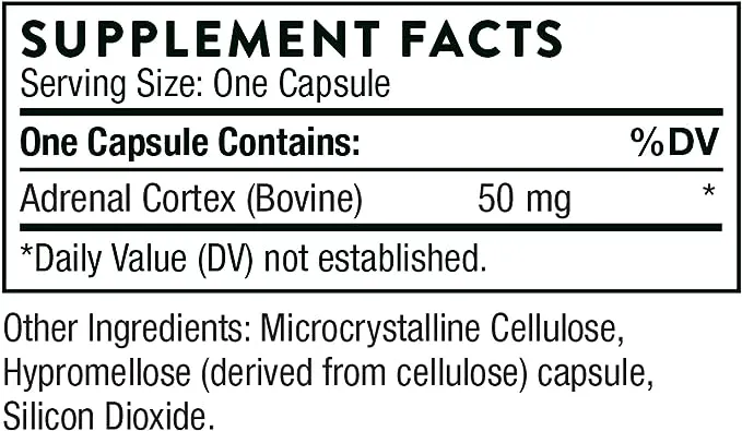 Thorne Research - Adrenal Cortex - Adrenal Support Supplements for Cortisol Management Support - Help Support Healthy Adrenal Function for Women & Men - 60 Capsules