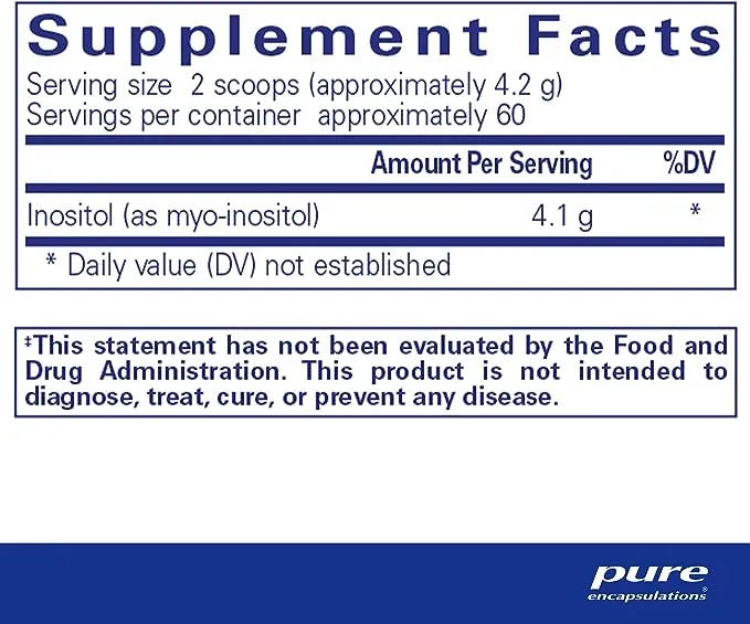 Pure Encapsulations Inositol (Powder) - Supplement to Support Energy, Nervous System & Ovarian Function* - with Myo-Inositol - 8.8 Ounces