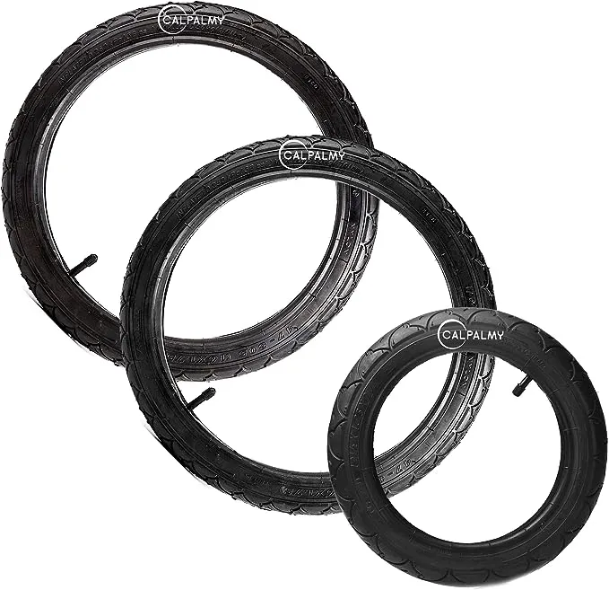 16" Back and 12.5" (2+1) Front Wheel Replacement Inner Tubes and Tires | Compatible with BoB Stroller Tire Revolution SE/Pro/Flex/SU/Ironman - Made from BPA/Latex Free Premium Quality Butyl Rubber