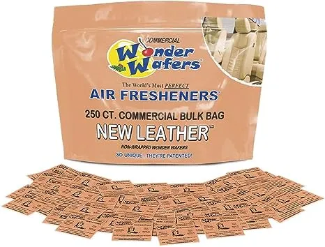 Wonder Wafers 250 Count New Leather Unwrapped Automobile Professional Use Air Fresheners Car and Truck Detail 