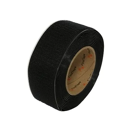 FindTape HL74-R/BLK215H HL74-R Adhesive-Backed Hook-Side Only Rolls: 2" x 15 ft., black