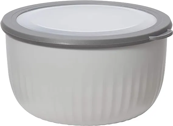 Oggi 4 qt. Prep & Serve Bowl with Lid | Gray - 5184.1