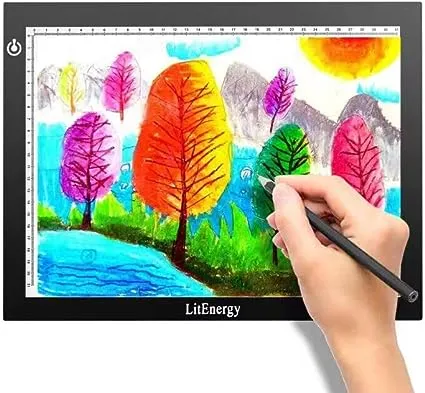 LitEnergy A4 Portable LED Light Box Trace, Light Pad USB Power LED Artcraft Tracing Light Table for Diamond Painting, Drawing, Sketching, Animation