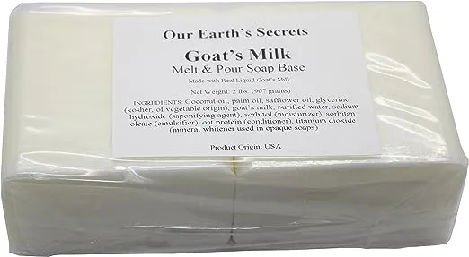 Our Earth's Secrets Goats Milk - 2 Lbs Melt and Pour Soap Base