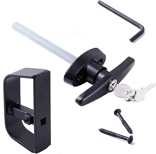 T-Handle Lock Set, Shed Door Lock with 2 Keys, 4-1/2" Stem for Shed, Barn, Playhouse & Chicken Coop Door Lock