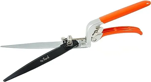 Q-yard QY-741F Flower Bed and Grass Shear - Extra Sharp Garden Hand Pruners, Easier Cutting, Comfortable Ergonomic, Less Effort - Gardening Scissors for Men & Women , Orange