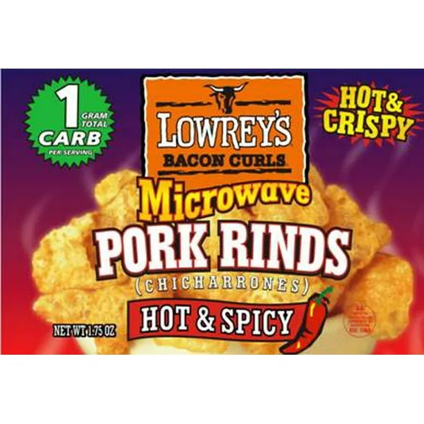 Lowrey's Bacon Curls Microwave Pork Rinds (18-Pack) Flavor: Hot & Spicy