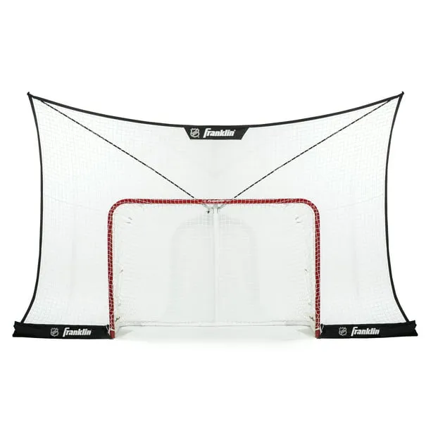 Franklin Sports NHL Hockey Goal Backstop Net - Fibertech Street Hockey Sports Backstop Netting - Large Size Target Net - 12' x 7',Black