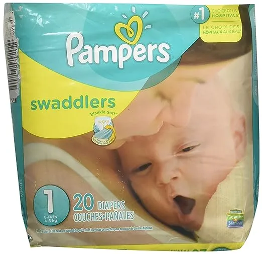 Pamper Swaddler Size 1, 20 Diapers (Package May Vary)