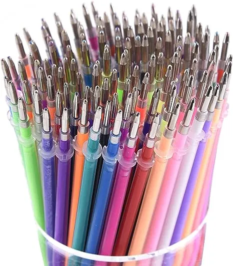 130 Gel Pens Refills Metallic Neon Colors Pastel Glitter Adult Coloring Books