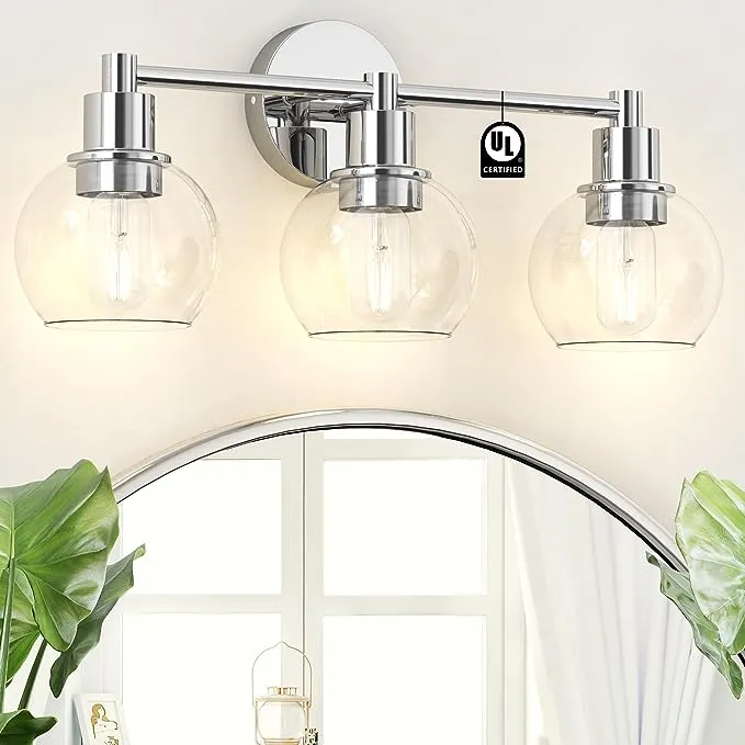 3 Light Bathroom Vanity Wall Light Fixtures Chromebathroom Lights Over Mirrorind