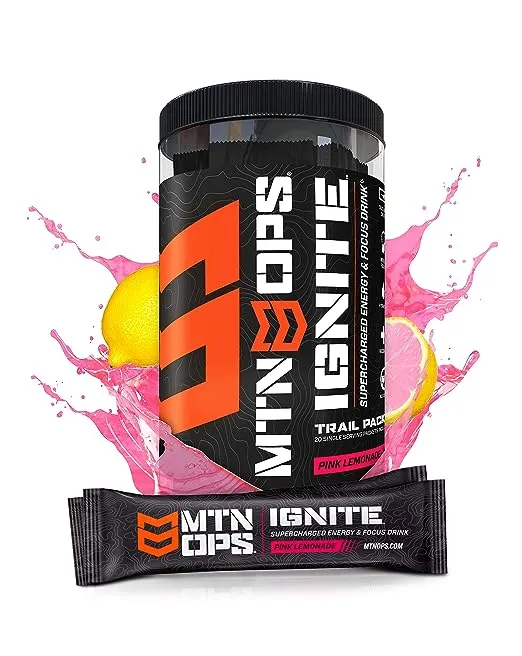 MTN OPS Ignite Trail Packs Supercharged Energy Drink Mix 20 Servings  