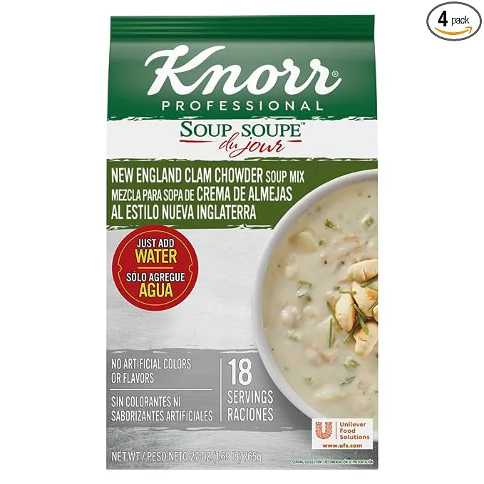 Knorr 27 oz. Soup du Jour Clam Chowder Soup Mix - 4/Case