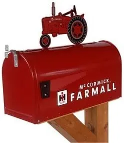 Farmall McCormick Model M Rural Mailbox with Topper Red