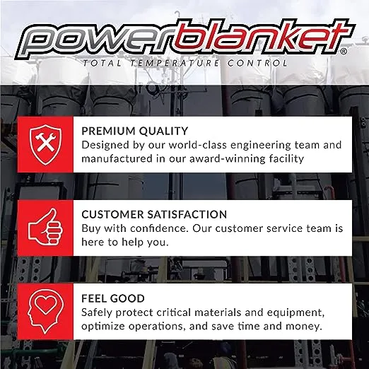 Powerblanket EH0304 High Watt Density Ground Thawing Blanket - Epoxy Curing Blanket - 3' x 4' Heated Dimensions, 4' x 5' Finished Dimensions, Black