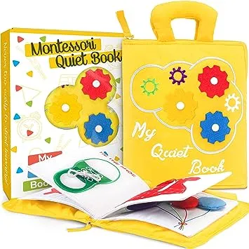 deMoca Quiet Book Montessori Toys for 1 2 3 Year Old, Preschool Busy Book for Toddlers 1-3, Travel Road Trip Essentials Kids with Preschool Educational Activities, Sensory Toy for Boys & Girls