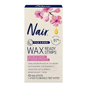 Nair Hair Remover Face and Bikini Wax Ready Strips, 40 Count + 4 Post Wipes (Pack of 3)Nair Hair Remover Face and Bikini Wax Ready Strips, 40 Count + 4 Post Wipes (Pack of 3)