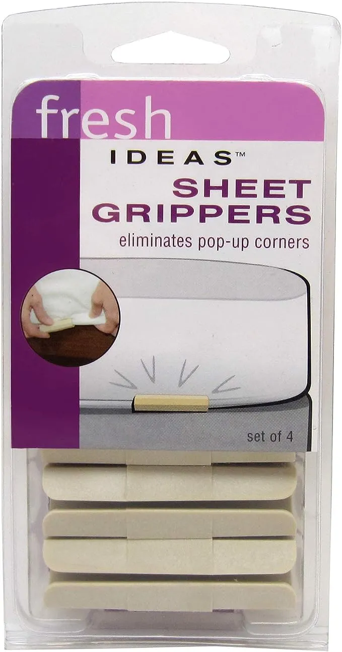 Fresh Ideas Grips “ Easy To Use Sheet Holders Adjustable To Fit Bedding Accessor