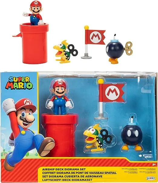 Super Mario Collectible toy new in Box Airship Diorama Jakks Pacific mecha koopa