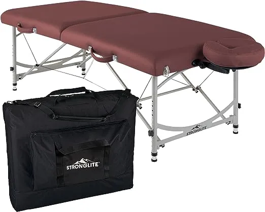 StrongLite Portable Massage Table Package VERSALITE - Professional, Lightweight Aluminum, Incl. Deluxe Adjustable Headrest & FacePillow