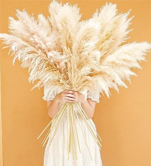 Bannifll 40" inch 10 Stems Natural Pampas Grass Decor Tall, Pompas Grass, Tall Pampas Grass for Wedding, Party, Farmhouse, Boho Home Decor