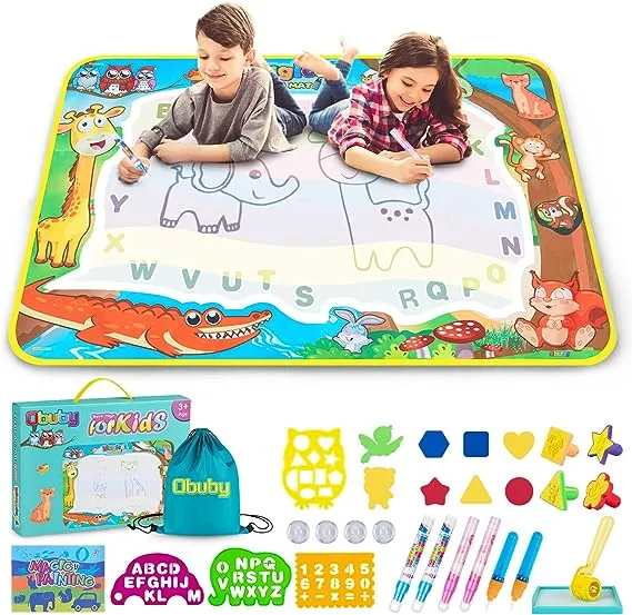 Obuby Water Drawing Mat Kids Doodle Mats Coloring Writing Board No Mess Toy for Kid Toddler Animal Educational Painting Pad Toys