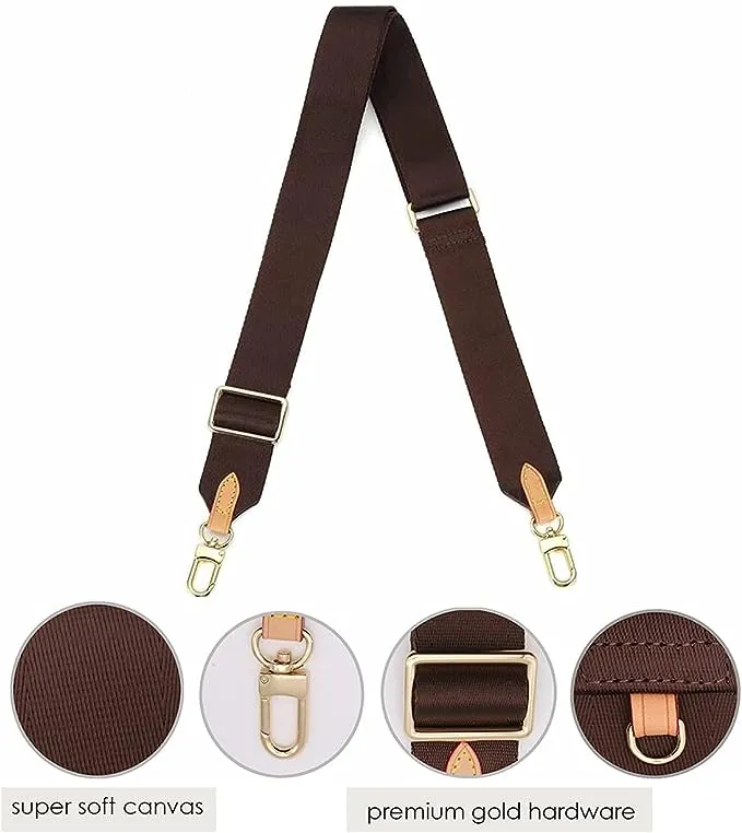 Multi Pochette Accessories Replacement Crossbody Strap Adjustable Wide Canvas Strap for LV Purse Shoulder Bags