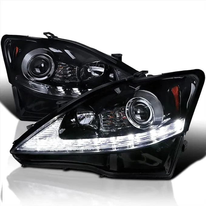 Spec-D - Projector Headlights 2006-2009 Lexus IS250 Black Smoke Sequential LED ...