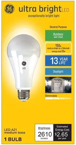 GE 150W A23 Ultra Bright Aline LED Daylight