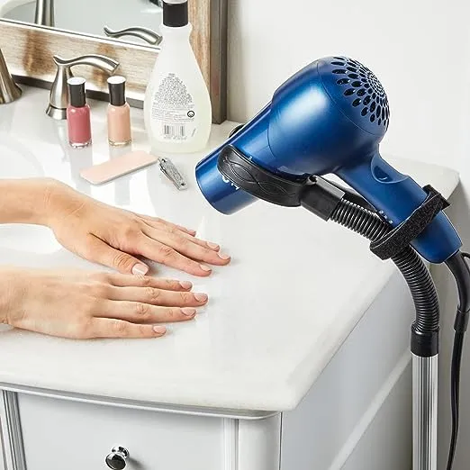Glamlily Adjustable Hands-Free Hair Dryer Stand Holder 360 Degree Rotation, Compatible with Compact Styling Tools