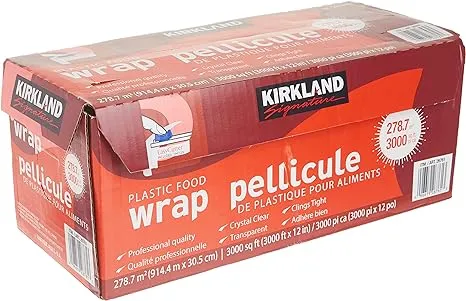 Kirkland Signature Plastic Food Wrap Pellicule 3000 SQFT with Easy Cutter (3000&#039;