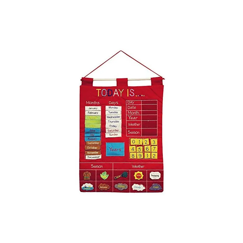 Today Is Children's Calendar Wall Chart by Alma's Design - Red