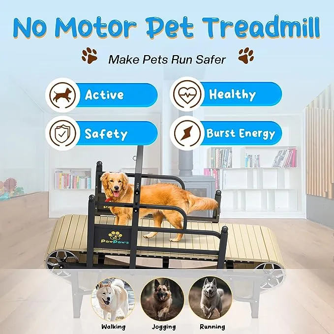 PawPaw's Dog Treadmill for Large Dogs Medium Dogs with Brake. Dog Slatmill for Healthy & Fit Dog Life