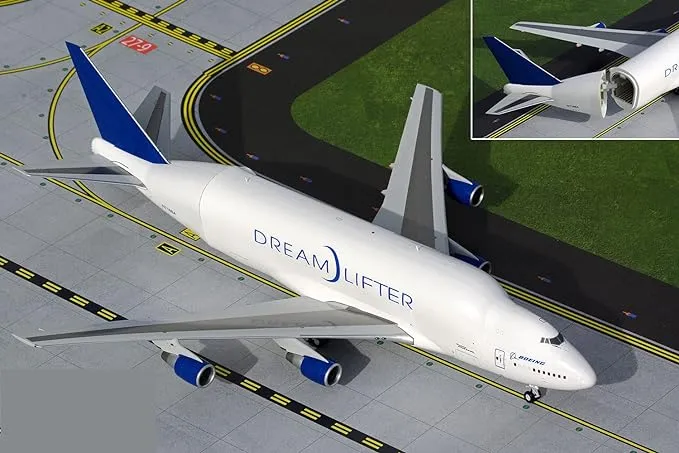 Boeing 747LCF Commercial Aircraft "Dreamlifter" White with Blue Tail "Gemini 200" Series 1/200 Diecast Model Airplane by GeminiJets