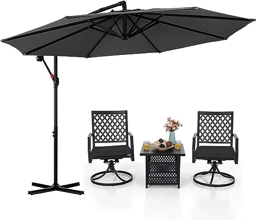 ABCCANOPY Cantilever Patio Umbrellas 10FT Dark Gray