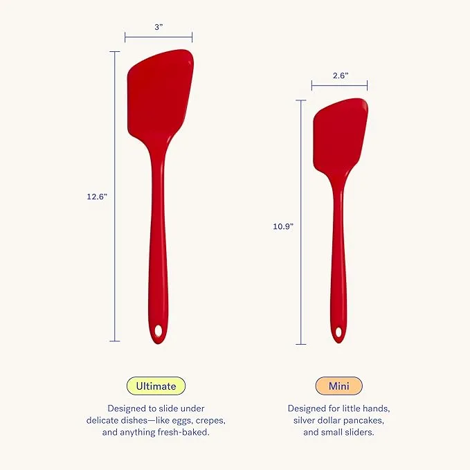 GIR: Get It Right - Premium Ultimate Silicone Spatula Turner - 12.6" x 3.0"x 0.7"- Seamless One Piece Design, Nonstick & Heat Resistant, Rubber Spatula, Baking & Cooking, BPA-Free - Slate