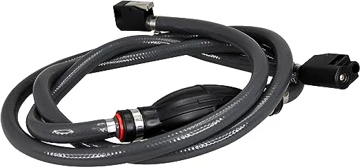 Pactrade Marine Grey Durable Fuel Line Assembly Hose Barbs Rubber Primer Bulb Lengthy 7 ft feet Resistant Material Cover Fuel Flow (3/8" Hose, Mercury Connectors)