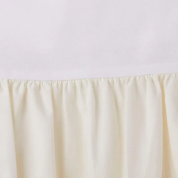 American Baby Company 100% Natural Cotton Percale Ruffled Crib Skirt, Ecru, 52"L x 28"W + 13.5"