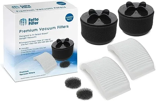 Fette Filter - Filter Set Compatible with for Bissell Style 12 & PowerForce Bag-Less Vacuums. Compare to Part # 203-1402, 203-8037, 203-1183, 2031464 & 2031215. Contains 2 of Each Part Number.