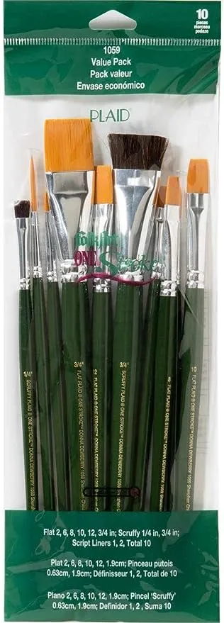 Plaid Folkart-Brush Set, synthetic, Multi-Colour, Medium