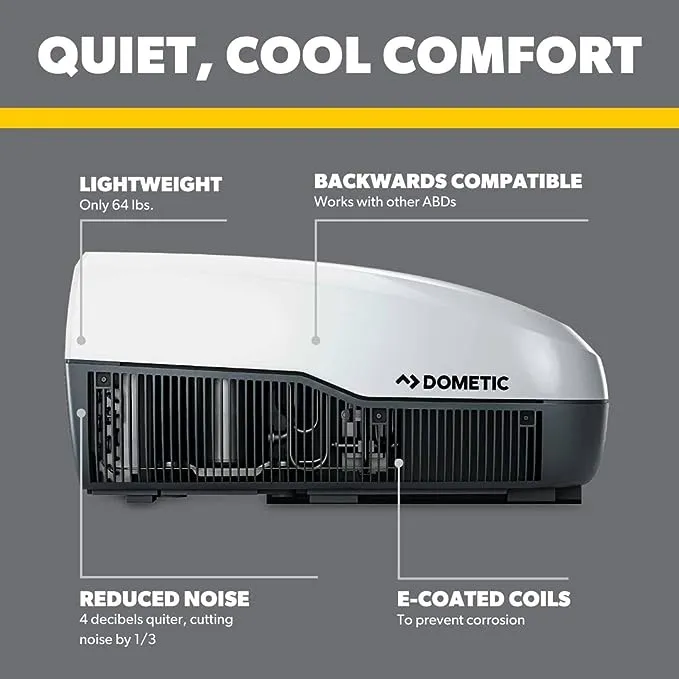 Dometic FJX3573MBKAS FreshJet 3 RV Air Conditioner, 15,000 BTU, Black