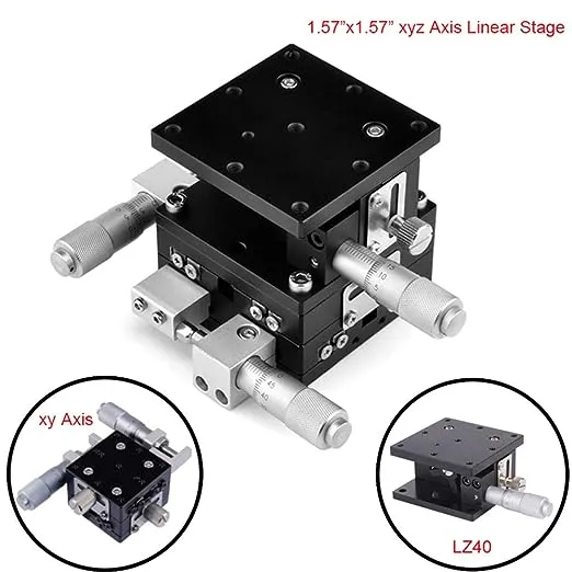 XYZ Axis Manual Precision Linear Stage 40x40mm Trimming Bearing Tuning Platform Sliding Table