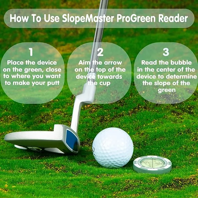 SlopeMaster ProGreen Reader - Golf Ball Marker with High Precision Green Reading Aid Golf Accessories for Men Women