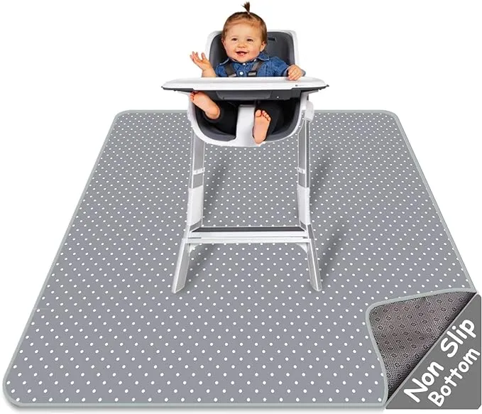 Alnoor USA Splat Mat for Under High Chair - Splash Mat | Washable & Water Resistant | Non-Toxic | Multiple Uses | Easy to Wipe | Quick