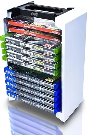 PS5 12 Game Storage Tower for PS5 PS4 PS3 Xbox One Series S/X &amp; Blu-Ray discs